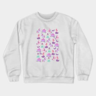 unicorn and princess pattern Crewneck Sweatshirt